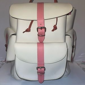 Grafea backpack purse white with pink